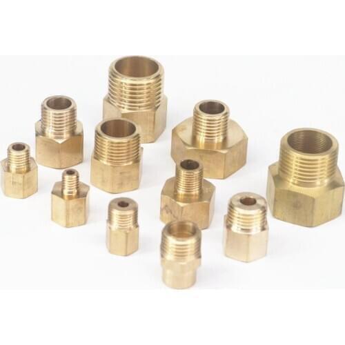 LOT 2 Reducing 3/8" 1/2" BSP Female - Sizes Male Thread Brass Female-Male Reducer Bushing Hex Pipe Fitting Pressure Gauge