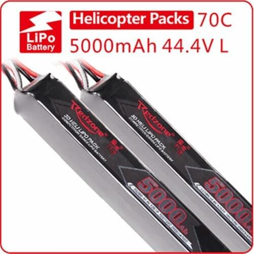 Redzone lipo bettery 70c 5000mAh 44.4V for 700 class electric helicopter High C Rate Lipo battery