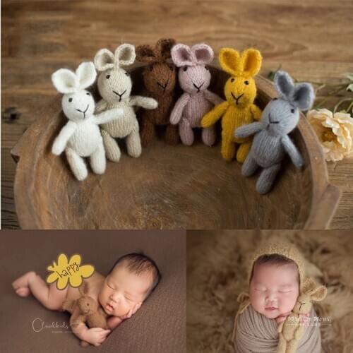 Baby Newborn Photography Props Doll Studio Photo Props Baby Photo Knitted Rabbit Doll Toy