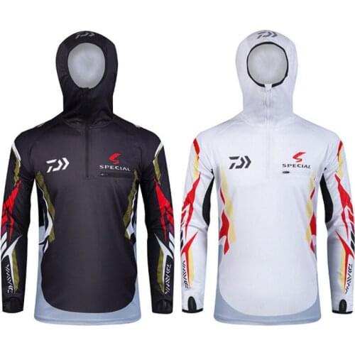 Long Sleeve Hooded Fishing Clothing New Outdoor Fishing Sun Protection Clothing Men Breathable Quick-drying UV Fishing Clothing