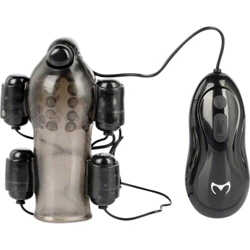 Sex toy for men Penis Massager Masturbators Glans Stimulator Penis Vibrators with 5 Vibrating Eggs Penis Sleeves Bullet Vibrator
