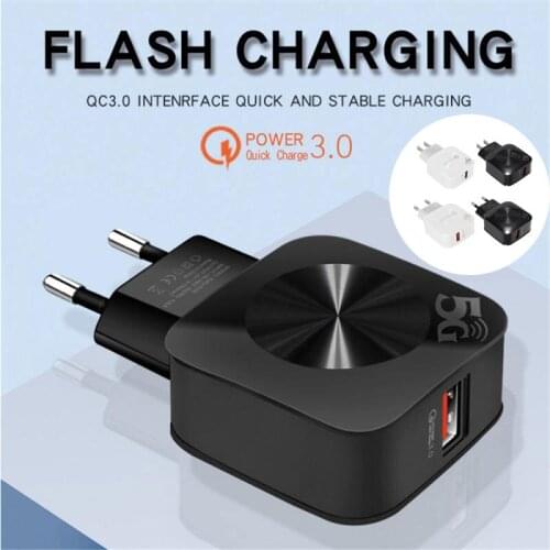 QC 3.0 USB Quick Charger EU US Plug Wall Charger Power Adapter 3A Type C Fast Charging Cable Type C To Usb Converter