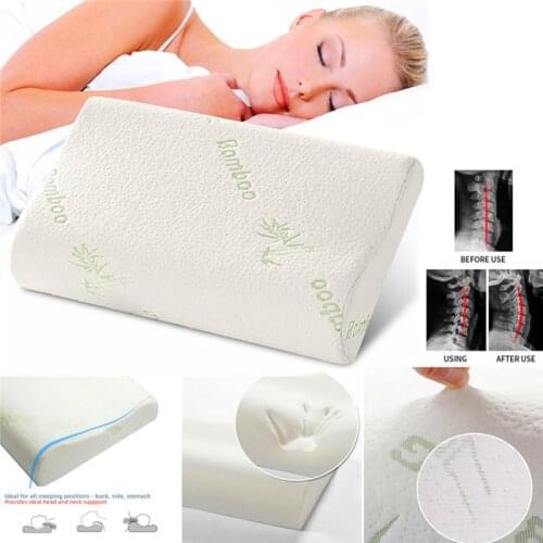 Sleeping Bammbo Memory Foam Pillow Orthopedic Pillow Latex Neck Pillow Fiber Slow Rebound Soft Pillow Massager Neck Protection