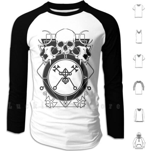 Sigil Of Baal Hoodies Long Sleeve Sigil Magick Sign Hell Satanic Occult Devil Demon Horns Evil Dark Art