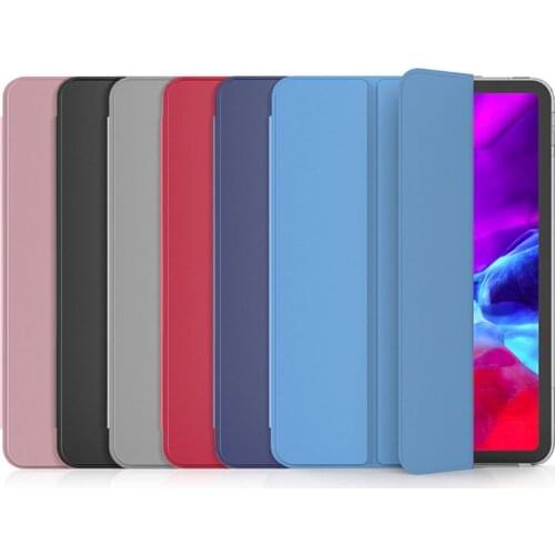 TPU Smart Tablet Case For IPadPro 12.9Inch 2021 Trifold Tablet Stand Auto Wake/Sleep Smart Tablet Holder Stand Cover