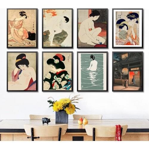 Vintage Oriental Art Prints Painting Pictures Wall Art Geisha Japanese Tsuchiya Koitsu Ukiyoe Nordic Canvas Posters Home Decor