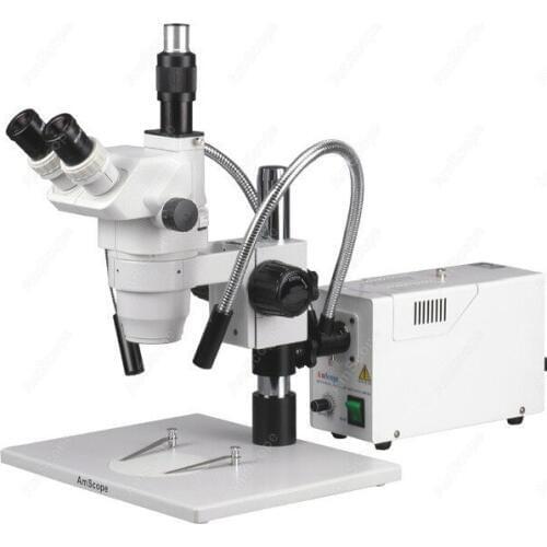 Zoom Microscope--AmScope Supplies 2X-180X Zoom Microscope + Dual Fiber Gooseneck Lights