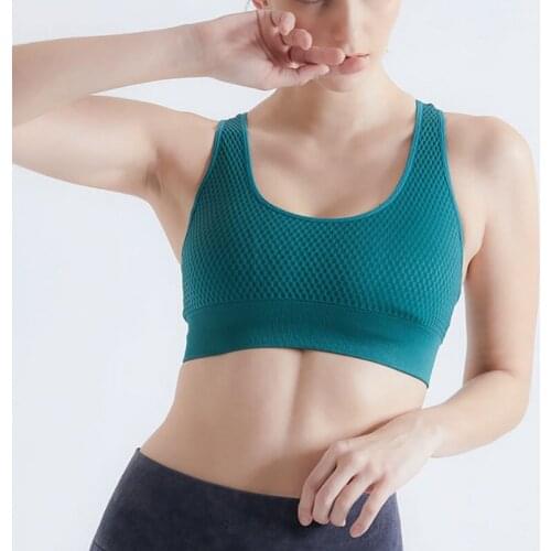 1Pcs Women Sports Soft Underwear Yoga Fitness Outdoor Running Gathering Beauty Back Quick Drying Honeycomb Shockproof Bra
