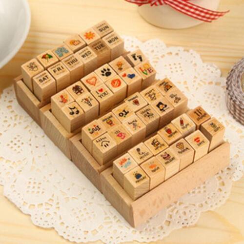 12 Pcs/lot DIY Cute Cartoon Fashion Wood Stamps for DIY Scrapbook Craft Diary Scrapbooking Decoration