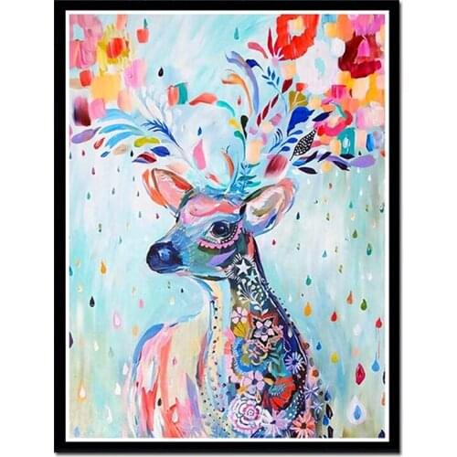 14/16/18/27/28 Needlework,DMC color Cross stitch,Full Embroidery Colorful Deer Print Pattern Cross-Stitch painting wedding