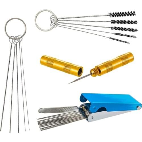25Pcs Needle and Brush Cleaning Tool Set Kits -18 Wire Needles,5 Clean Brushes,1 Gold Clean Needle to Remove Nozzle Paint,Dirt