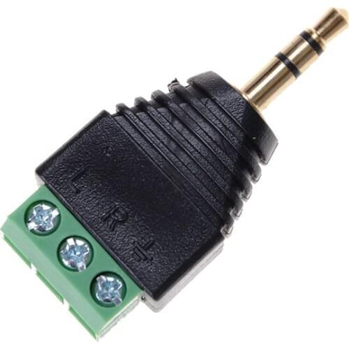 3.5mm Audio Mono Plug Audio Connector Adapter 3.5 audio mono plug to screw terminal screw connector 1PCS