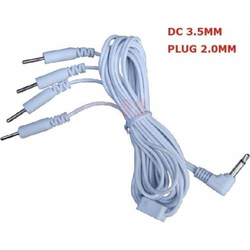 5pcs/set DC3.5MM TENS unit Electrode Lead Wires 4-pin cables Connection 2.5mm REUSABLE 2mm Plug in LONG-LIFE Massage Machine