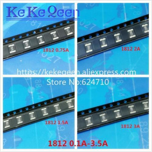 50PCS PTC FUSE 1812 0.1A/0.2A/0.5A/0.75A/1.1A/1.5A/1.6A/2A/2.6A/3A/3.5A SMT SMD PPTC Resettable Fuses 4532 4.5*3.2MM