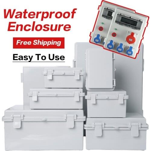 ABS Waterproof Plastic Enclosure With Hasp Electrical Distribution Box Electrical Junction Box Outdoor Sealed Switch Power Case