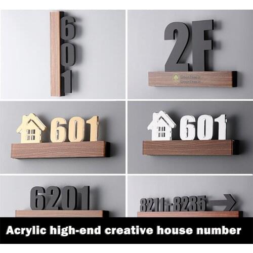 Acrylic high-end creative house number plate home hotel hotel box floor rental room number digital OEM customization