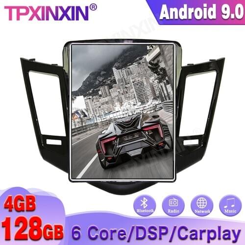 For CHEVROLET CRUZE 2009-2013 4G+128GB Tesla Style Android 9.0 Car GPS Navigation Stereo Head Unit Multimedia Player Auto Radio