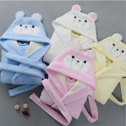 Unisex Childrens Baby cotton Bathrobes Hooded Towel Pajamas Night Gown Kids Baby Bathrobe Kids Baby Boys Girls Bath Robe