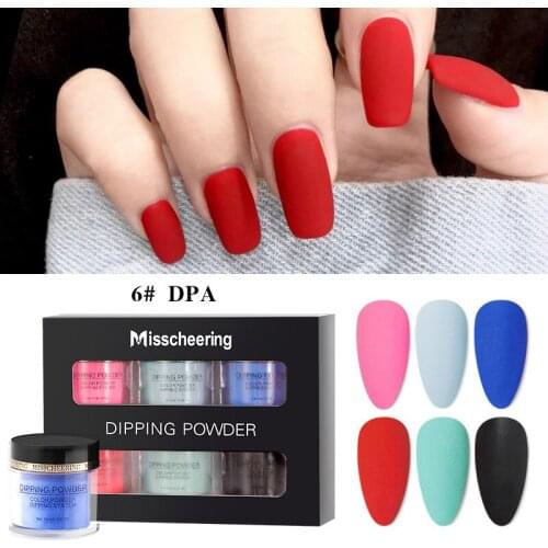 6 Box/set Base Colors French Nail Design Dipping Powder Clear White No Lamp Cure Nails Dip Powder Nail Gel Natural Dry