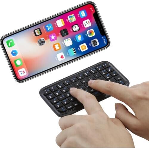 Wireless Bluetooth Mini Keyboard Slim Black Computer Portable Small Hand Keypad For iPhone Android Smart Phone Tablet Laptop PC