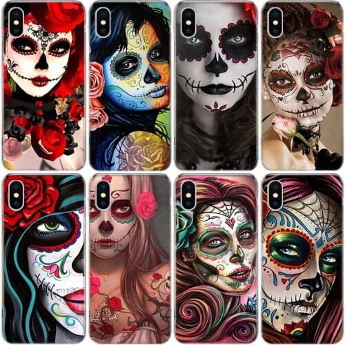 Catrina beautiful rose girl Skull Art Phone Case For iphone 12 Mini 11 Pro XS MAX SE2020 8 7 6 6S Plus X 5 5S SE XR Cover Shell