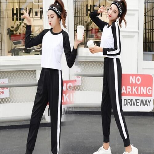 Damdos Womens Sportswear Long sleeve T-shirt + Bra + Pants 3 piece Fitness suit fast dry Jogging Yoga suit