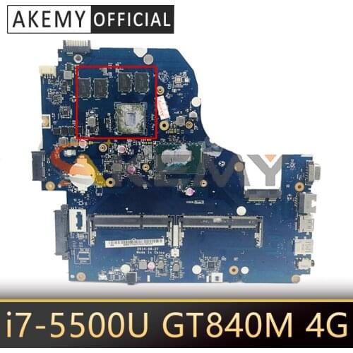 For Acer Aspire EK-571 E5-571 E5-571G V3-572G Laptop Motherboard A5WAH LA-B991P With i7-5500U GT840M 4G-GPU NB.MSX11.009 Tested