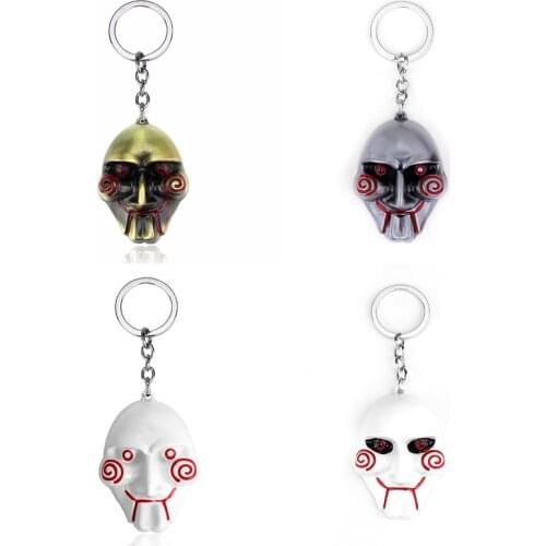 Dongsheng 3 Colors Horror Movie Saw Keychain Mask Metal Alloy Key Chain Keyring Souvenirs For Men Gift Car Key -50