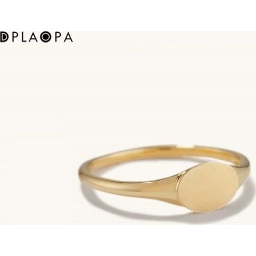DPLAOPA 925 Sterling Silver Gold Signet Ring Women Definite Luxury Jewelry Screw Fine Jewelry Fashion Round Wedding Jewels