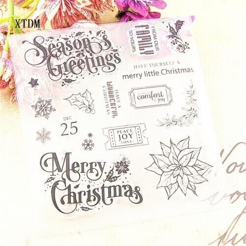 Hot sale merry chirisrmas Transparent Clear Stamps / Silicone Seals Roller Stamp for DIY scrapbooking photo album/Card Making