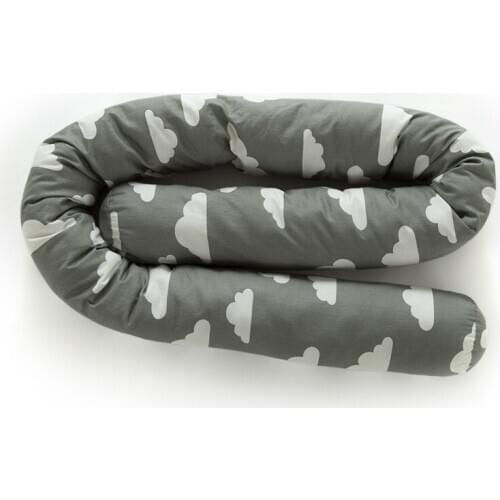 Cotton Clouds Print Long Strip Shape Baby Bed Bumper Kids Crib Around Cushion Childrens Bedroom Decration