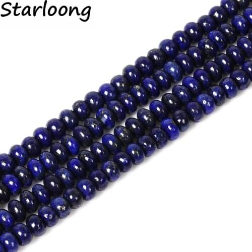 1pack/lot 4*6mm Natural stone blue Lapis Lazuli Rondelle round stone strand Beads Loose for DIY making bracelet necklace jewelry
