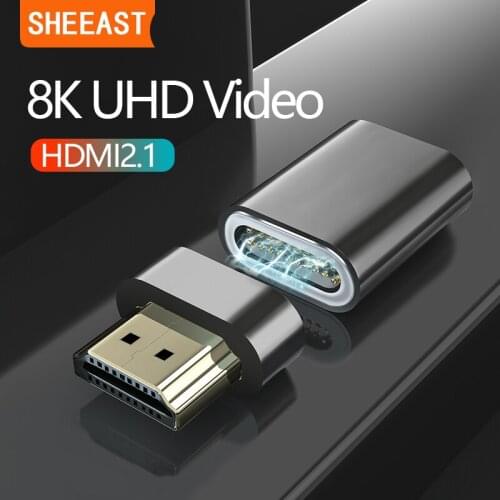 HDMI 2.1 Magnetic Adapter 8K/60HZ 48Gbps 3D Vision Converter for Xiaomi Mi Box Splitter Switch PS3 PS4 Projector TV xbox Laptop