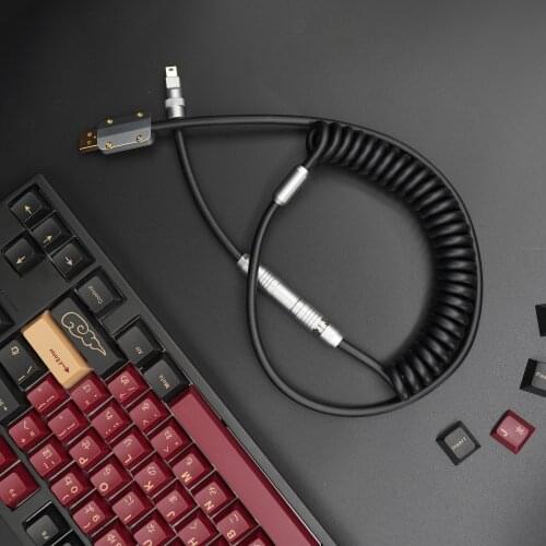 GeekCable mechanical keyboard data cable with aviation plug customization Matrix1.2 top configuration black keycap line rubber