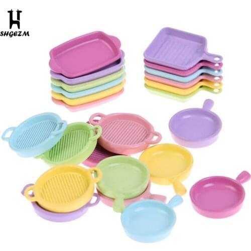 4Pcs 1/12 Dollhouse Miniature Steak Plate Dish Model For Dollhouse Kitchen Decor Kitchen Cooking Toys For Doll House Decoration