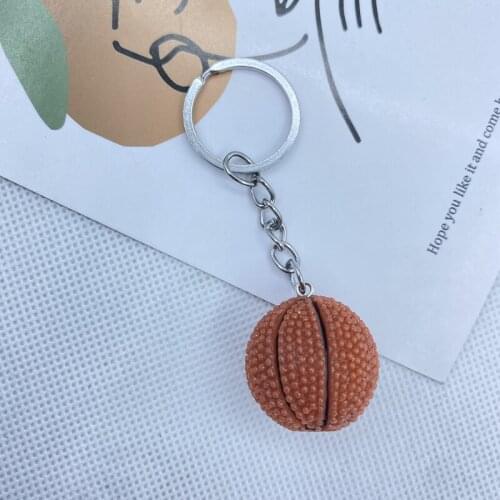 Mini simulation basketball keychain pendant creative sports gifts souvenir fashion bag ornaments