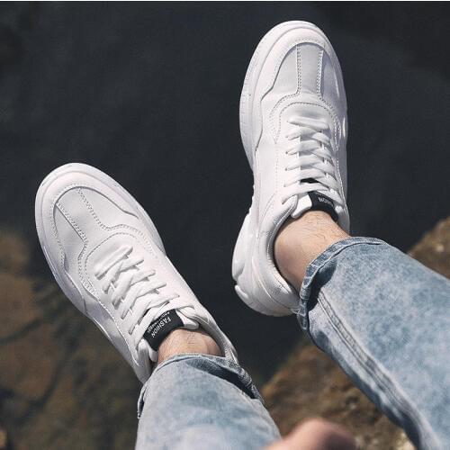 Leather Flats Beige White Mens Sneakers Casual Shoe Man Leather Sneaker Platform Shoes Sneakers Man Sport Shoes Men Trainers