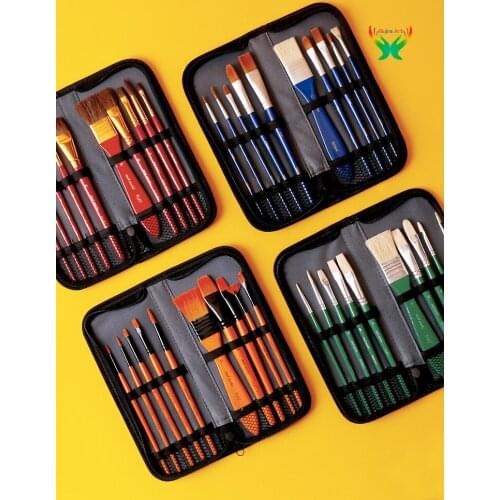 Mont Marte Art Paint Brushes Set, Great for Watercolor, Acrylic, Oil -10 Different Sizes Nice Gift for Artists, Adults & Kids