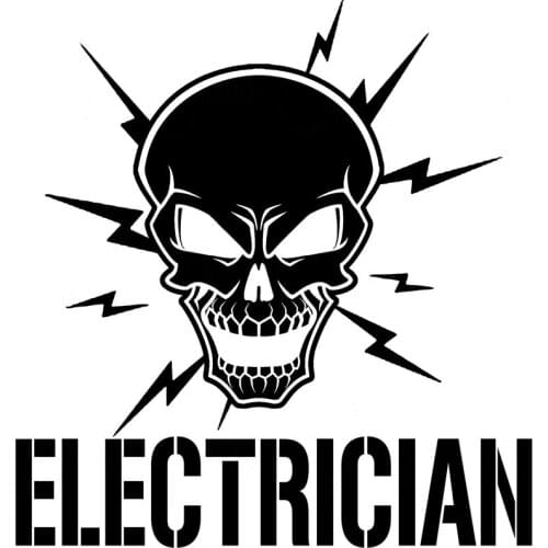 Personalized Car Sticker Skull and Lightning Bolt Electrician Decals PVC Decorative Accessories Waterproof Sunscreen Decal