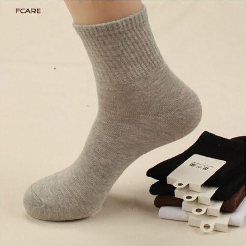 Fcare 10PCS=5 pairs High elastic absorb 37 to 42 sweat students outdoors solid color cotton deporte socks