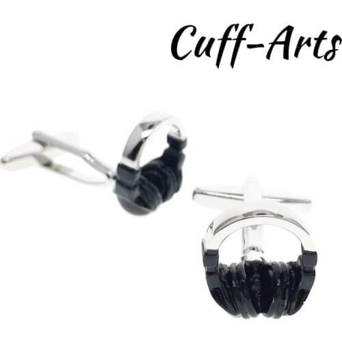 Novelty Luxury Quality Copper New Headphones Music Cufflinks Design for mens Wedding French suit accessories Jewellery C10219