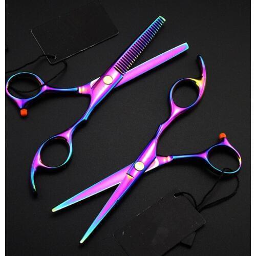 New High-grade professional Japan 440c 6.0 & 5.5 inch thinning & cutting hair scissors set shears barber hairdressing scissors