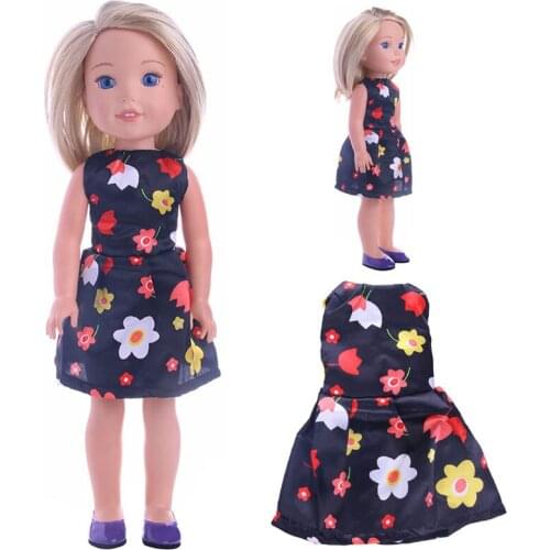 New fashion flower dress For 14.5" wellie wishers doll (only clothes) n1318
