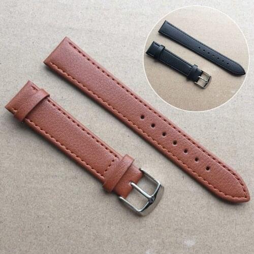 New Style Leather Watchband 14mm 16mm 18mm 20mm 22mm Handmade Universal Watch Straps Watch Accessories With Silver Color Buckle