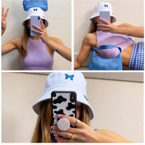 1 Pc Fisherman Bucket Hat Hat Women Men Cotton Fashion Hat Femme Bob Double-sided Cap Girls Panama Sad Floral Sun Embro Boy U7A7