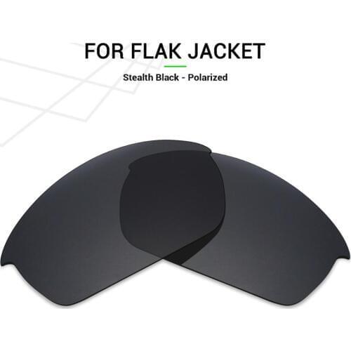 Mryok POLARIZED Replacement Lenses for Oakley Flak Jacket Sunglasses Stealth Black