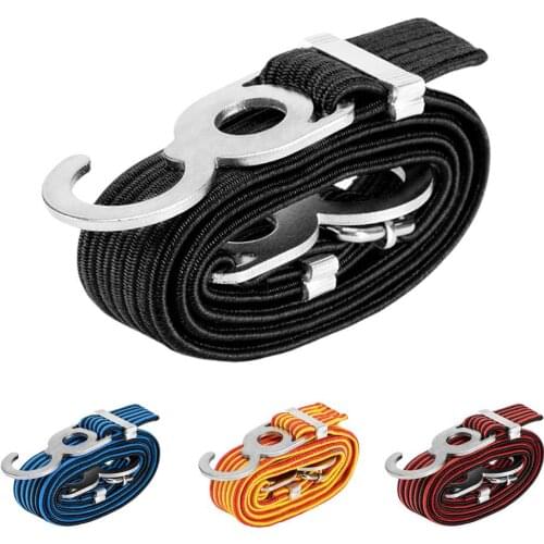Bicycle Cargo Luggage Rack Band Strap 1m Elastics Rubber Bike Luggages Rope Cord With Hooks Adjustable MTB Bike Rope Tie