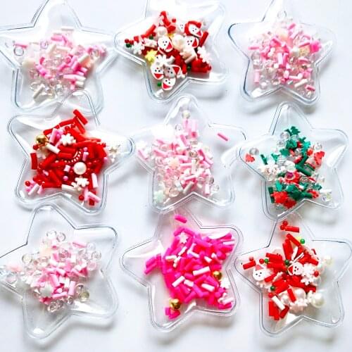 Christmas Valentines Day Sequin Shaker Girls Hairwear Accessories Heart Star Shape Quicksand Shaker DIY Phone Accessories