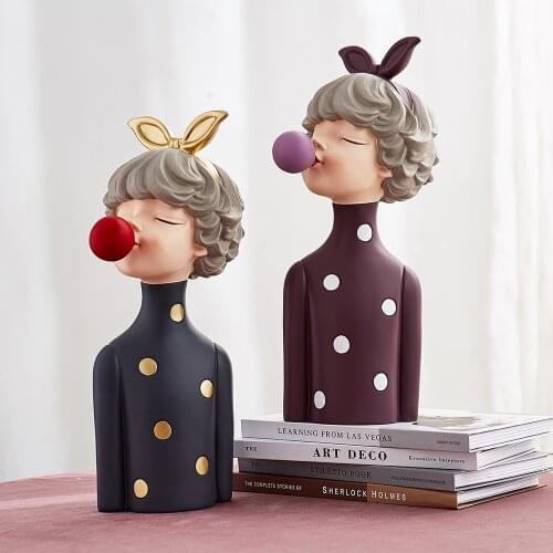 Modern Moden Girl Resin Art Statue Gift salon Sculpture ornaments Home Decoration Tabletop figurines Home Decoration Accessories