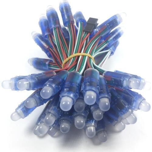 5v 12mm led ws2811 pixel module 50 node/string digital rgb full color waterproof ip68 led string for letters sign